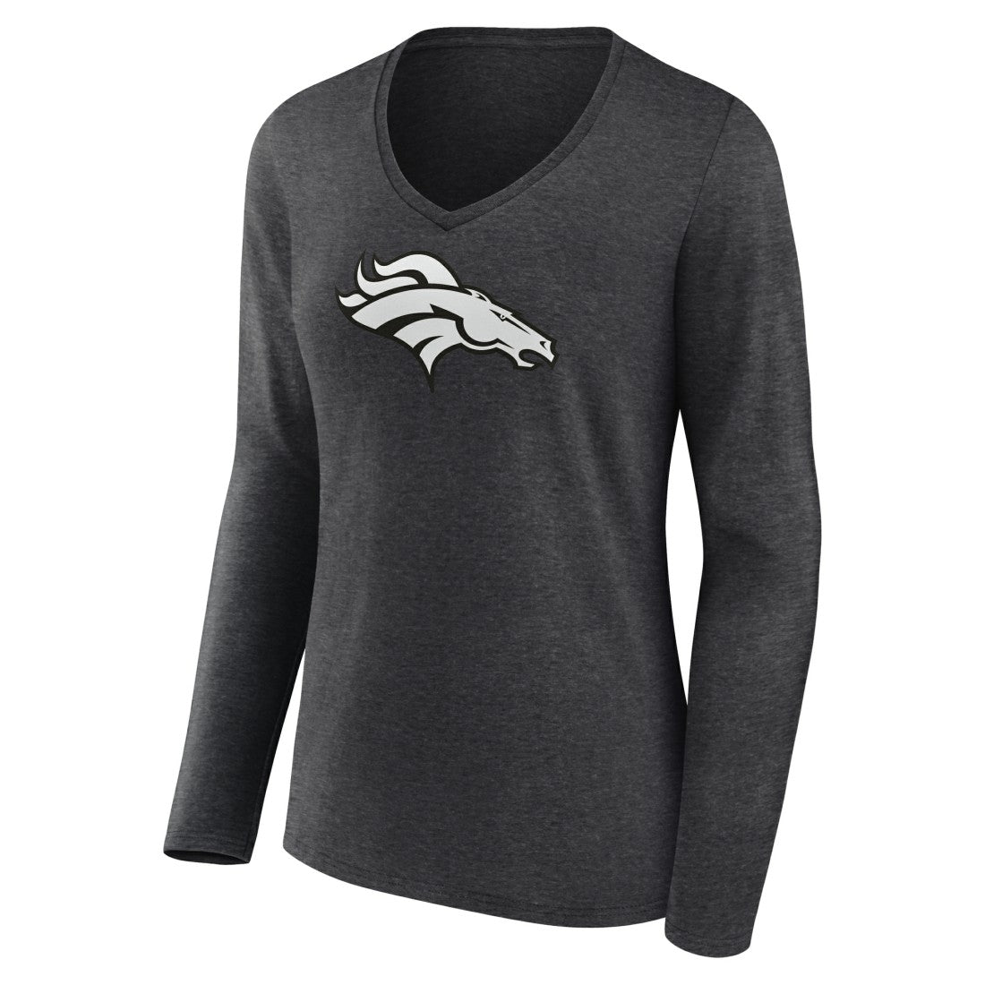 Women's Personalized Name & Number Monochrome V-neck T-Shirt - Denver Broncos