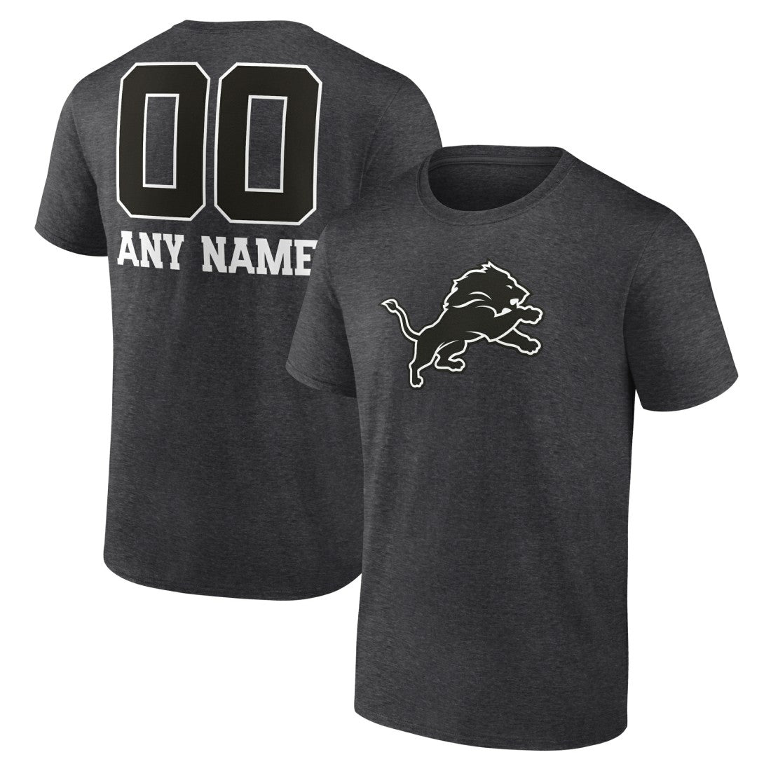 Personalized Name & Number Monochrome T-Shirt - Detroit Lions