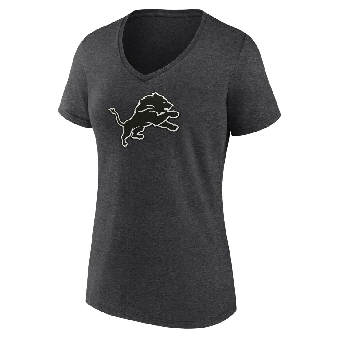 Women's Personalized Name & Number Monochrome V-Neck Long Sleeve T-Shirt - Detroit Lions