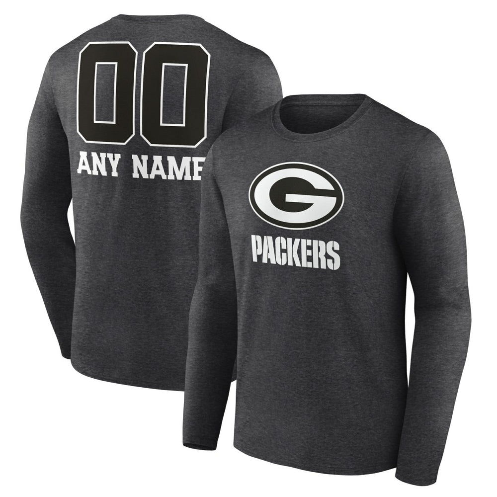 Personalized Name & Number Monochrome Long Sleeve T-Shirt - Green Bay Packers