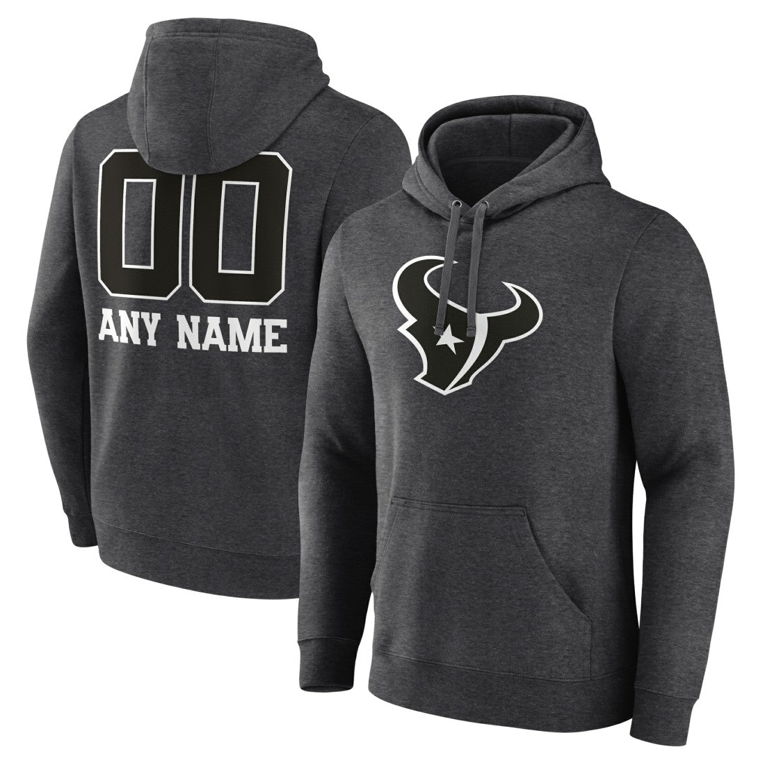 Personalized Name & Number Monochrome Pullover Hoodie - Houston Texans