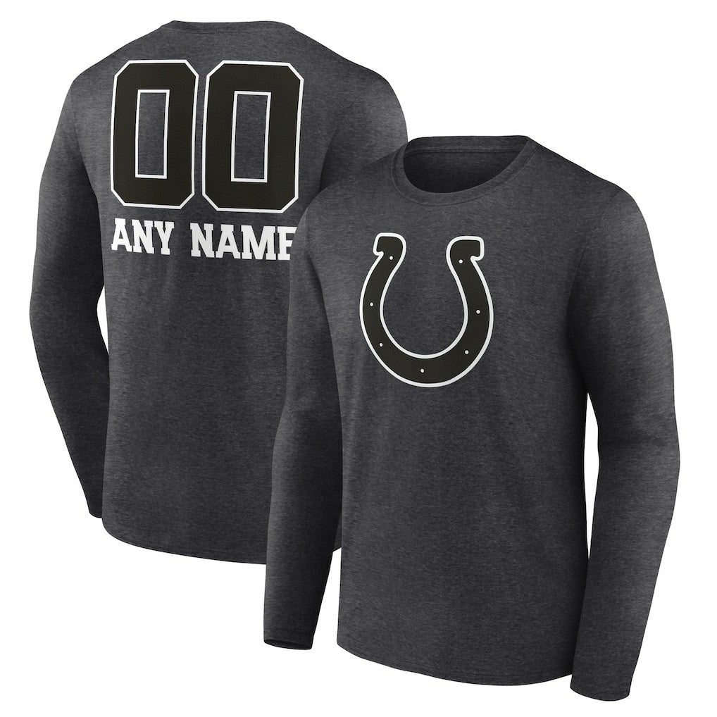 Personalized Name & Number Monochrome Long Sleeve T-Shirt - Indianapolis Colts