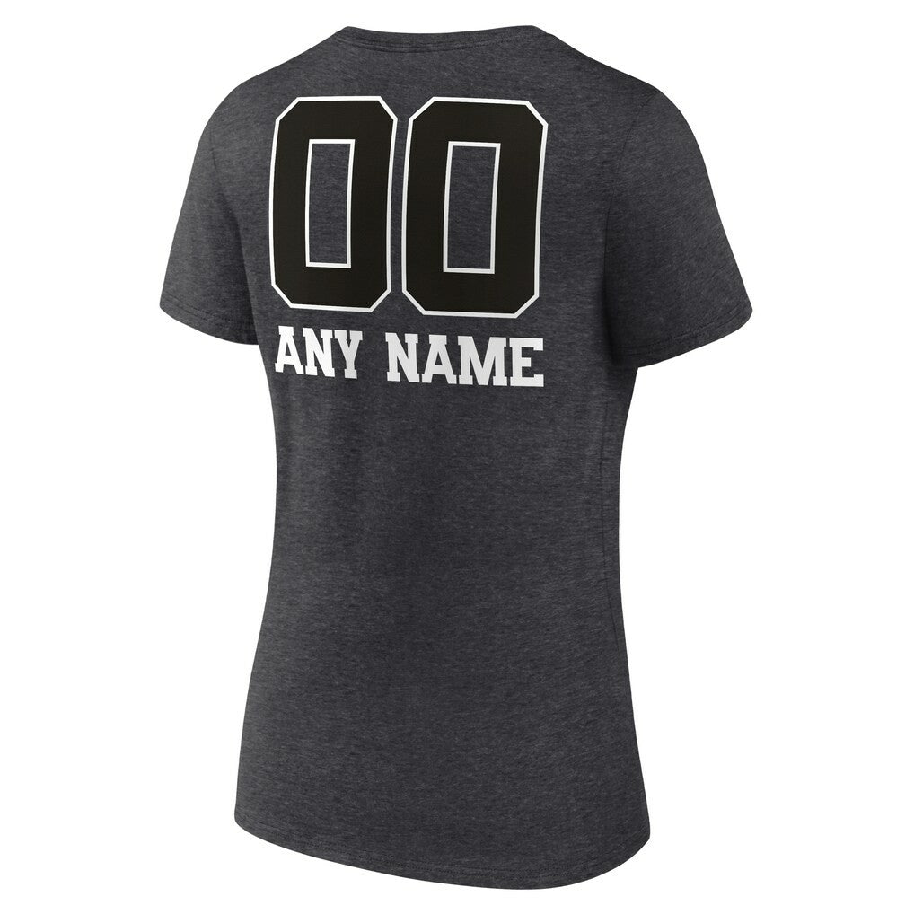 Women's Personalized Name & Number Monochrome V-Neck Long Sleeve T-Shirt - Indianapolis Colts