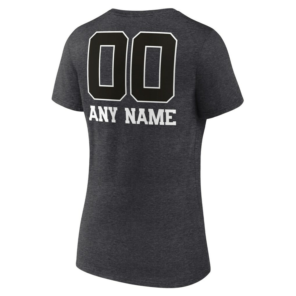 Women's Personalized Name & Number Monochrome V-Neck Long Sleeve T-Shirt - Indianapolis Colts