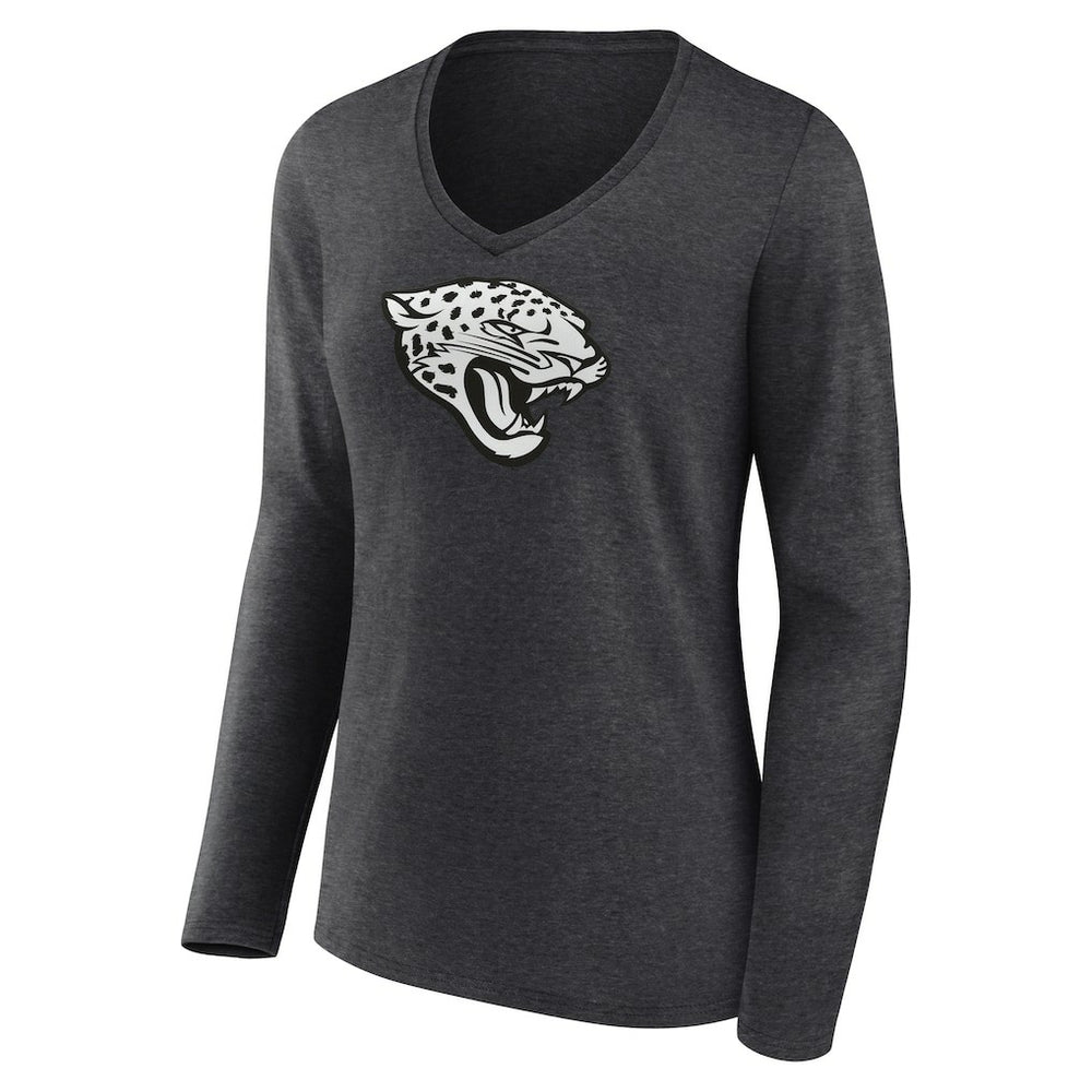Women's Personalized Name & Number Monochrome V-neck T-Shirt - Jacksonville Jaguars