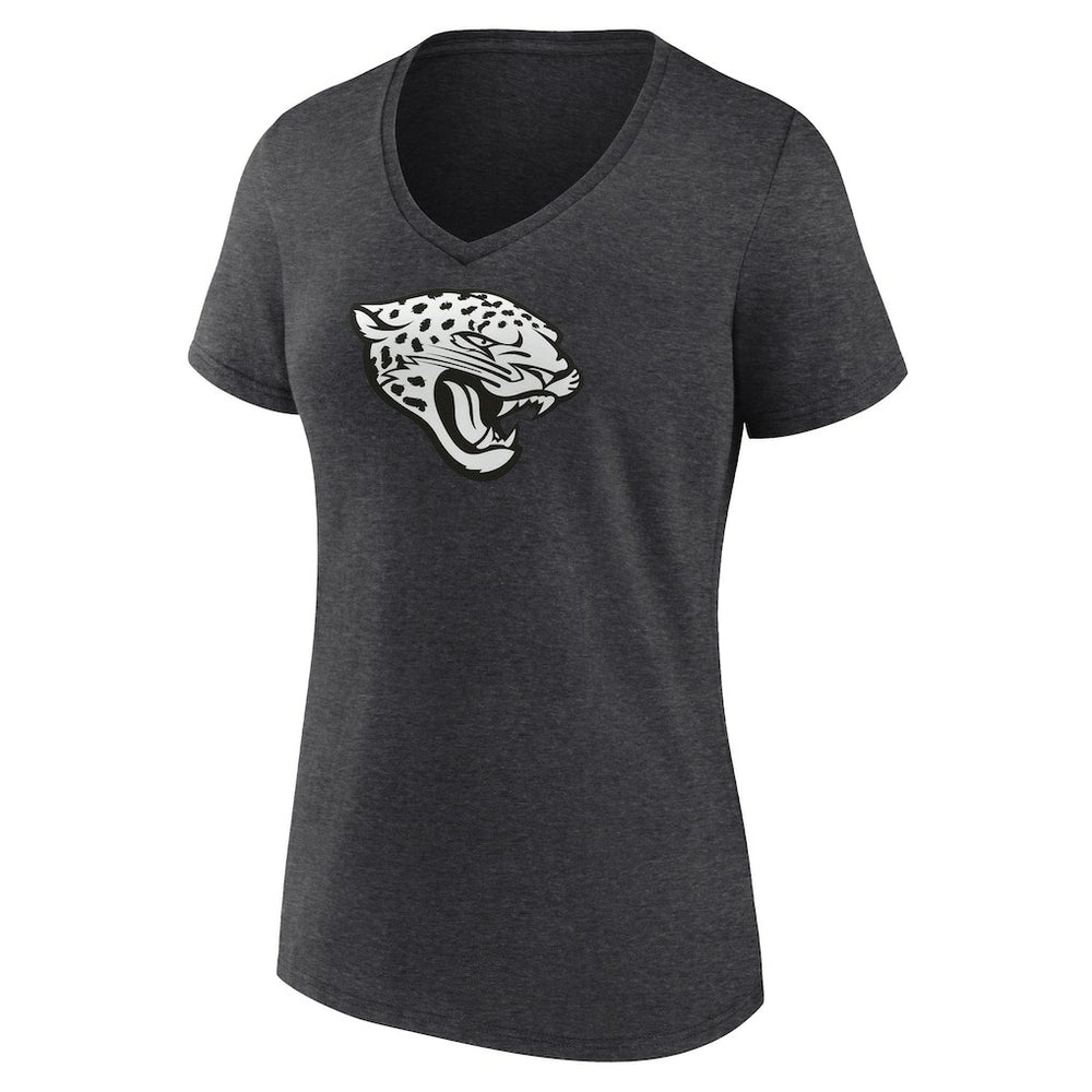 Women's Personalized Name & Number Monochrome V-Neck Long Sleeve T-Shirt - Jacksonville Jaguars