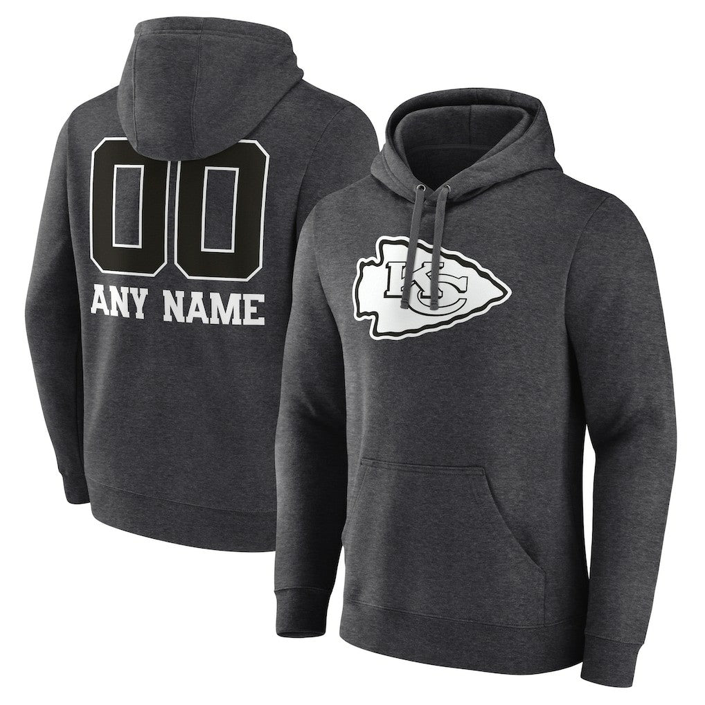 Personalized Name & Number Monochrome Pullover Hoodie - Kansas City Chiefs