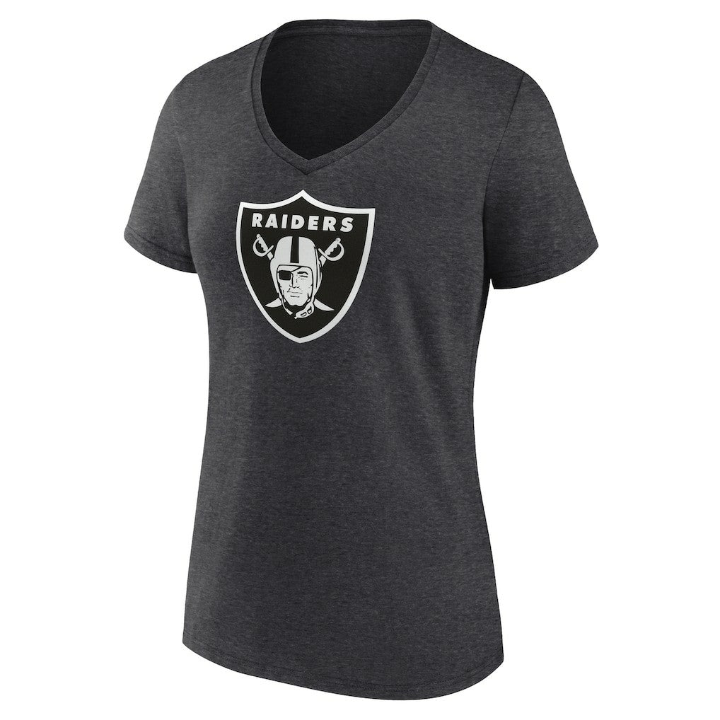 Women's Personalized Name & Number Monochrome V-Neck Long Sleeve T-Shirt - Las Vegas Raiders