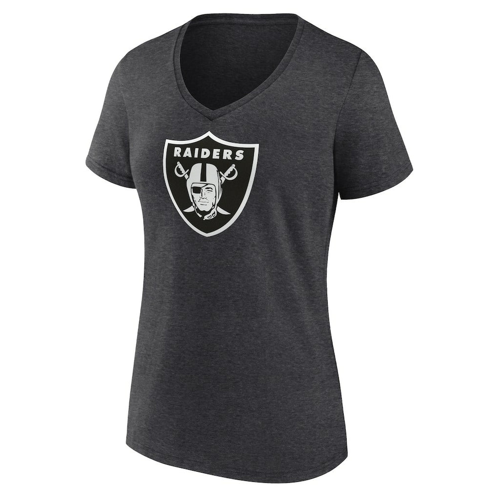 Women's Personalized Name & Number Monochrome V-Neck Long Sleeve T-Shirt - Las Vegas Raiders