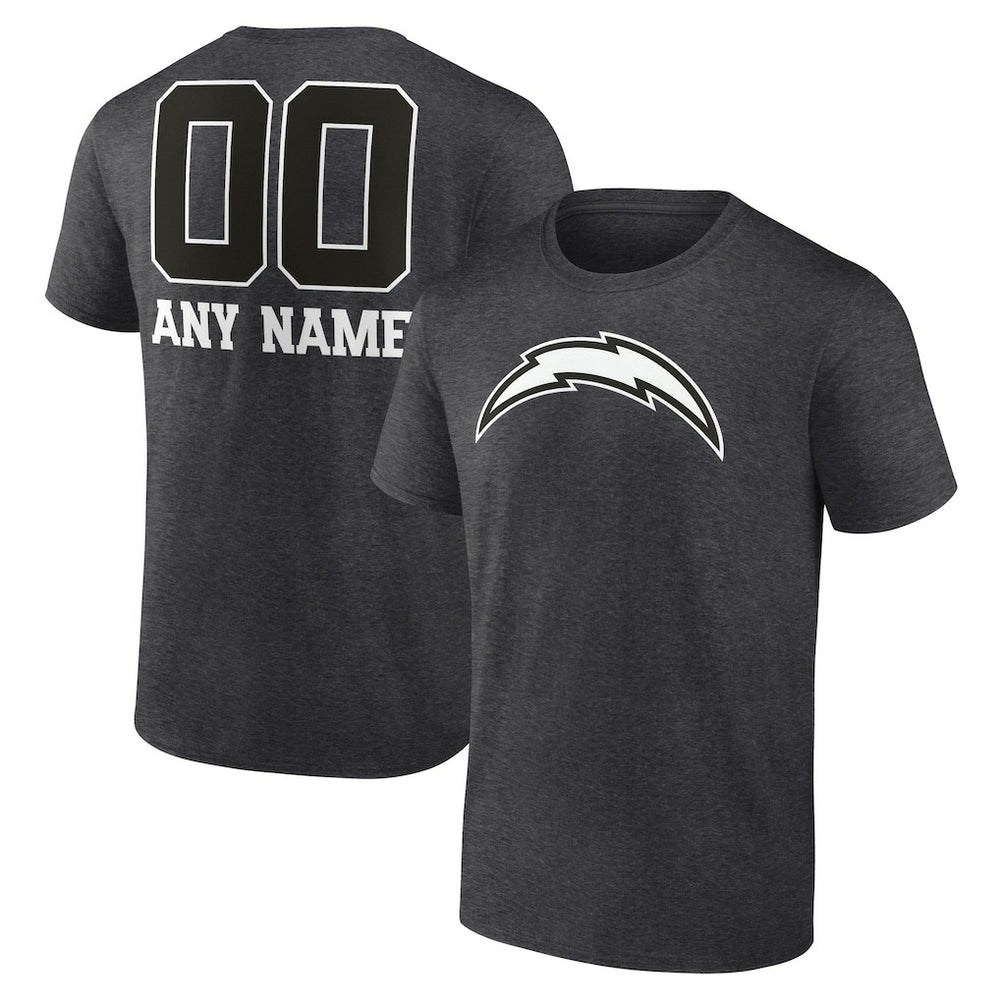 Personalized Name & Number Monochrome T-Shirt - Los Angeles Chargers