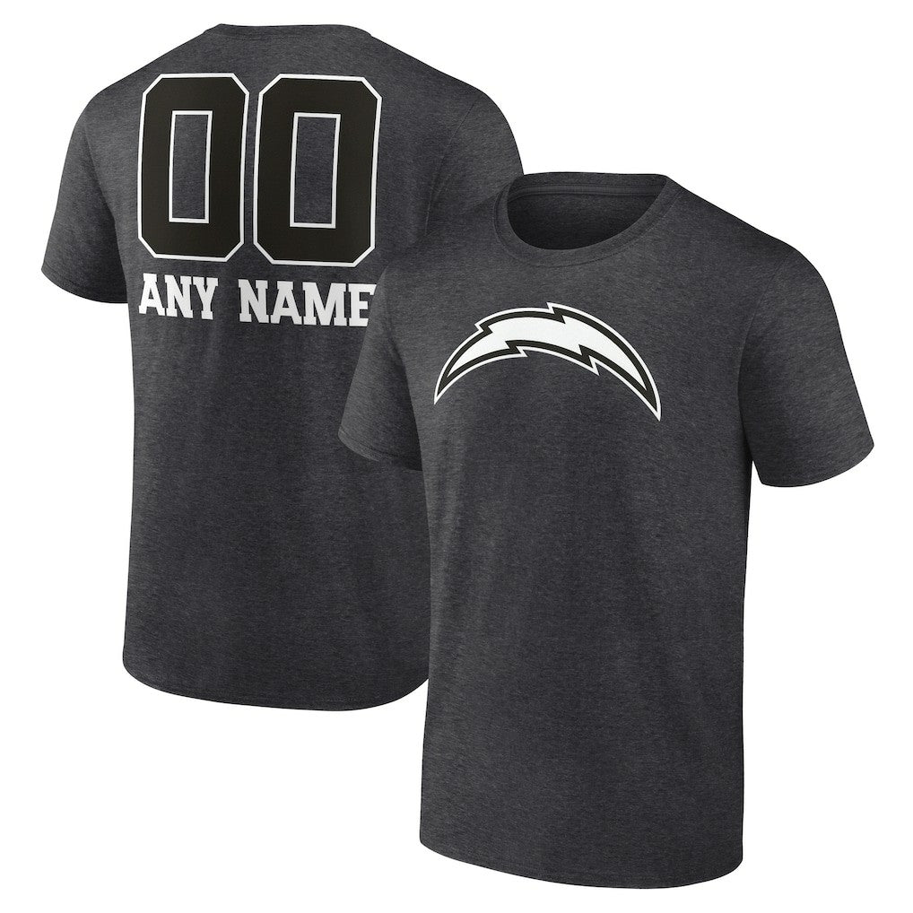 Personalized Name & Number Monochrome T-Shirt - Los Angeles Chargers