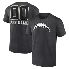 Personalized Name & Number Monochrome T-Shirt - Los Angeles Chargers
