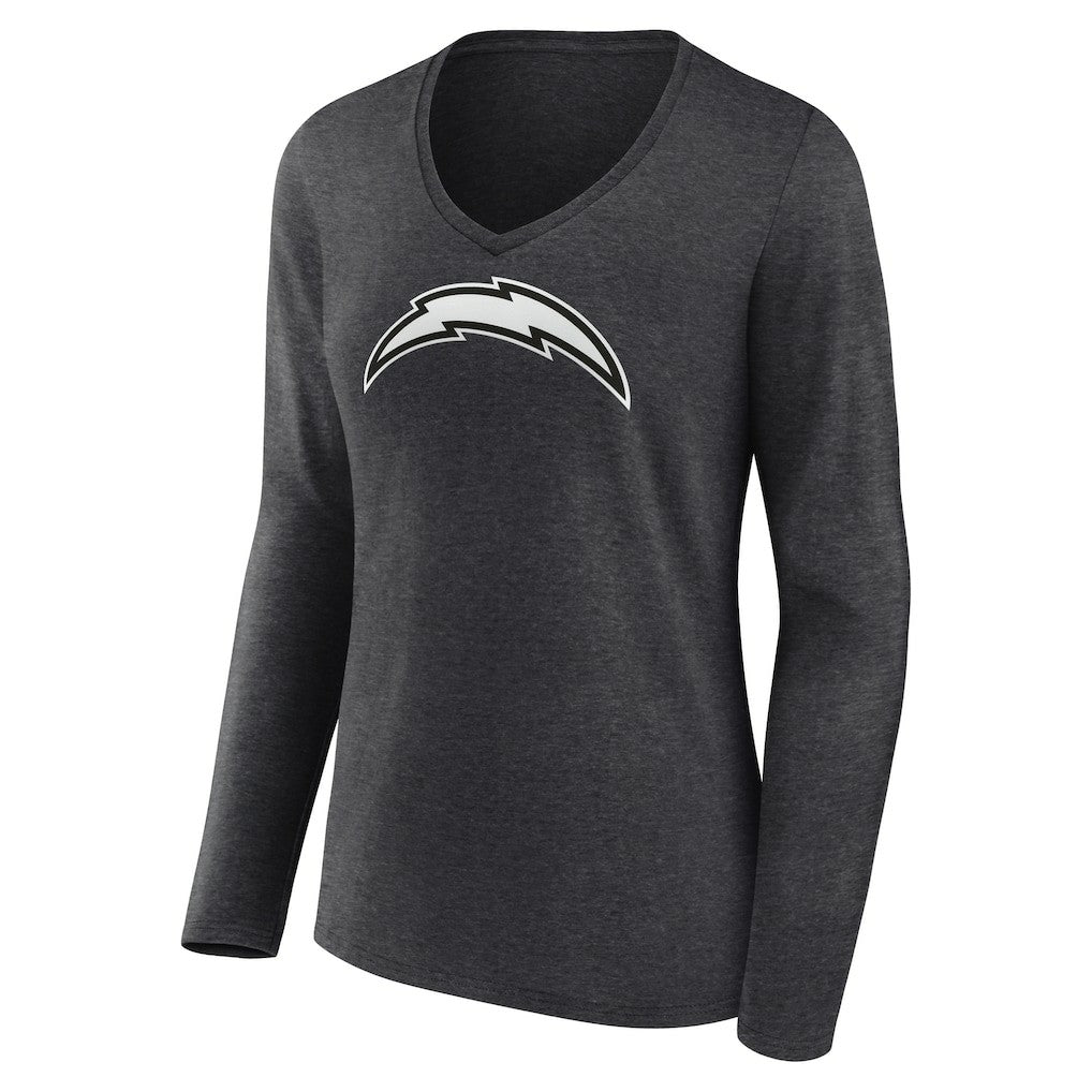 Women's Personalized Name & Number Monochrome V-neck T-Shirt - Los Angeles Chargers