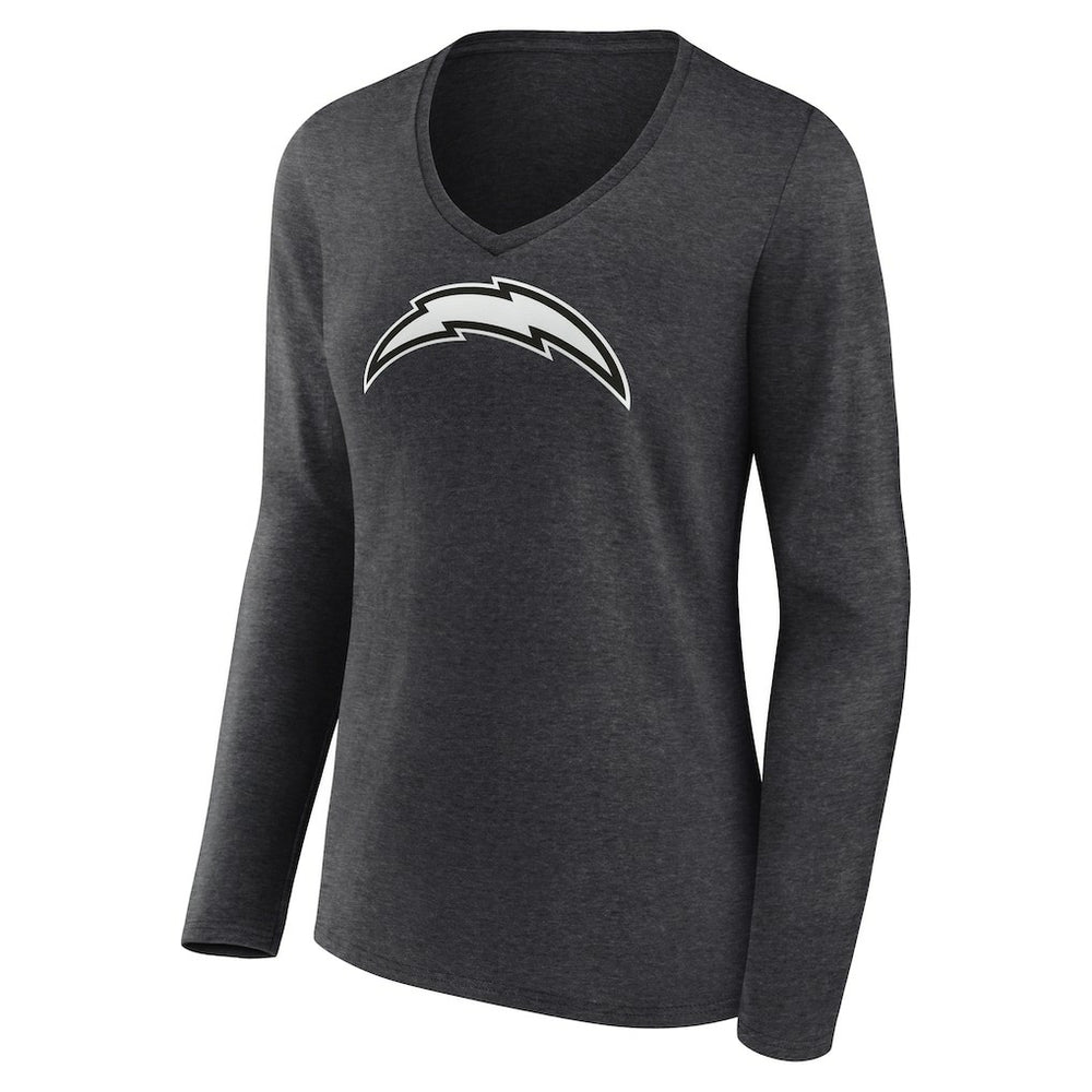 Women's Personalized Name & Number Monochrome V-neck T-Shirt - Los Angeles Chargers