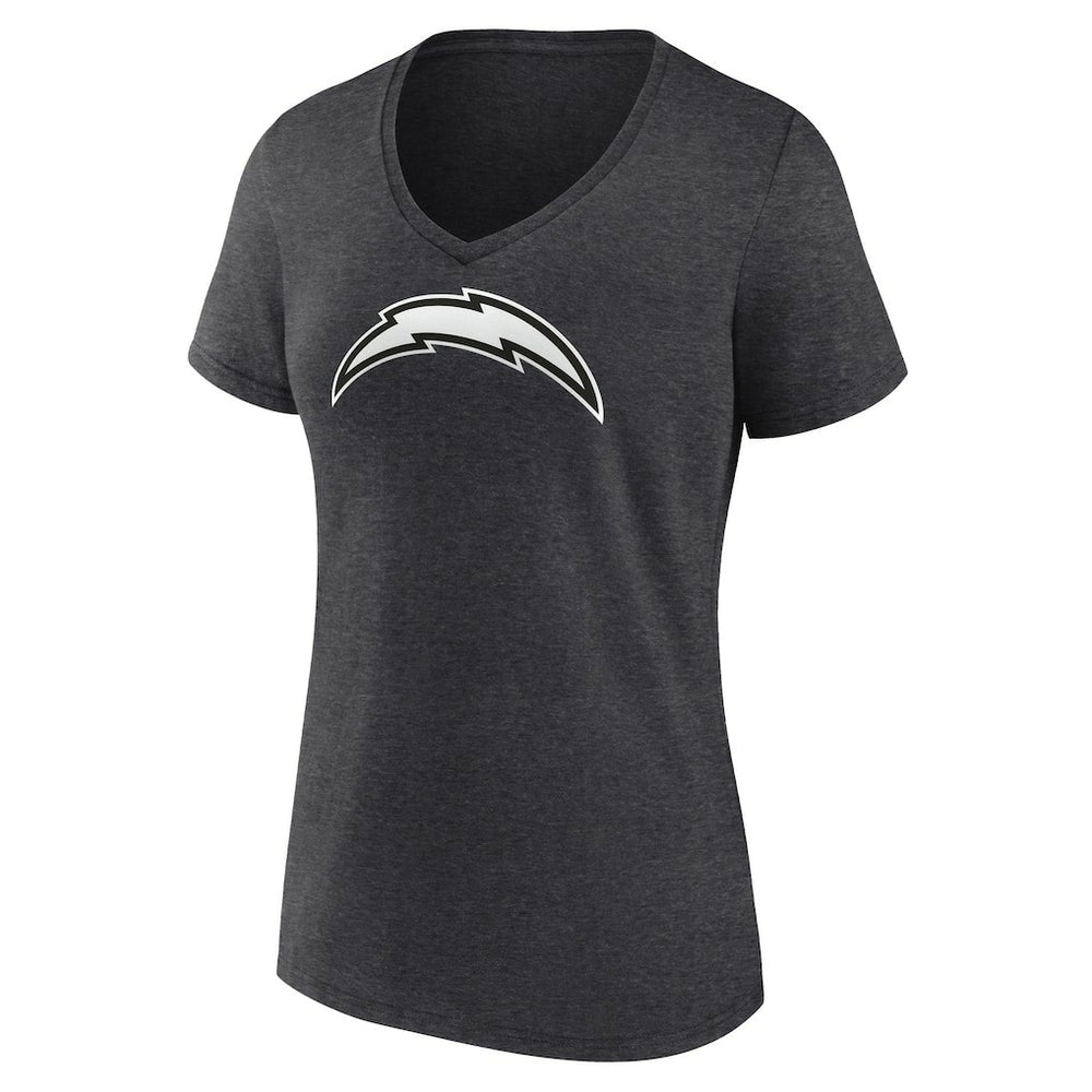 Women's Personalized Name & Number Monochrome V-Neck Long Sleeve T-Shirt - Los Angeles Chargers
