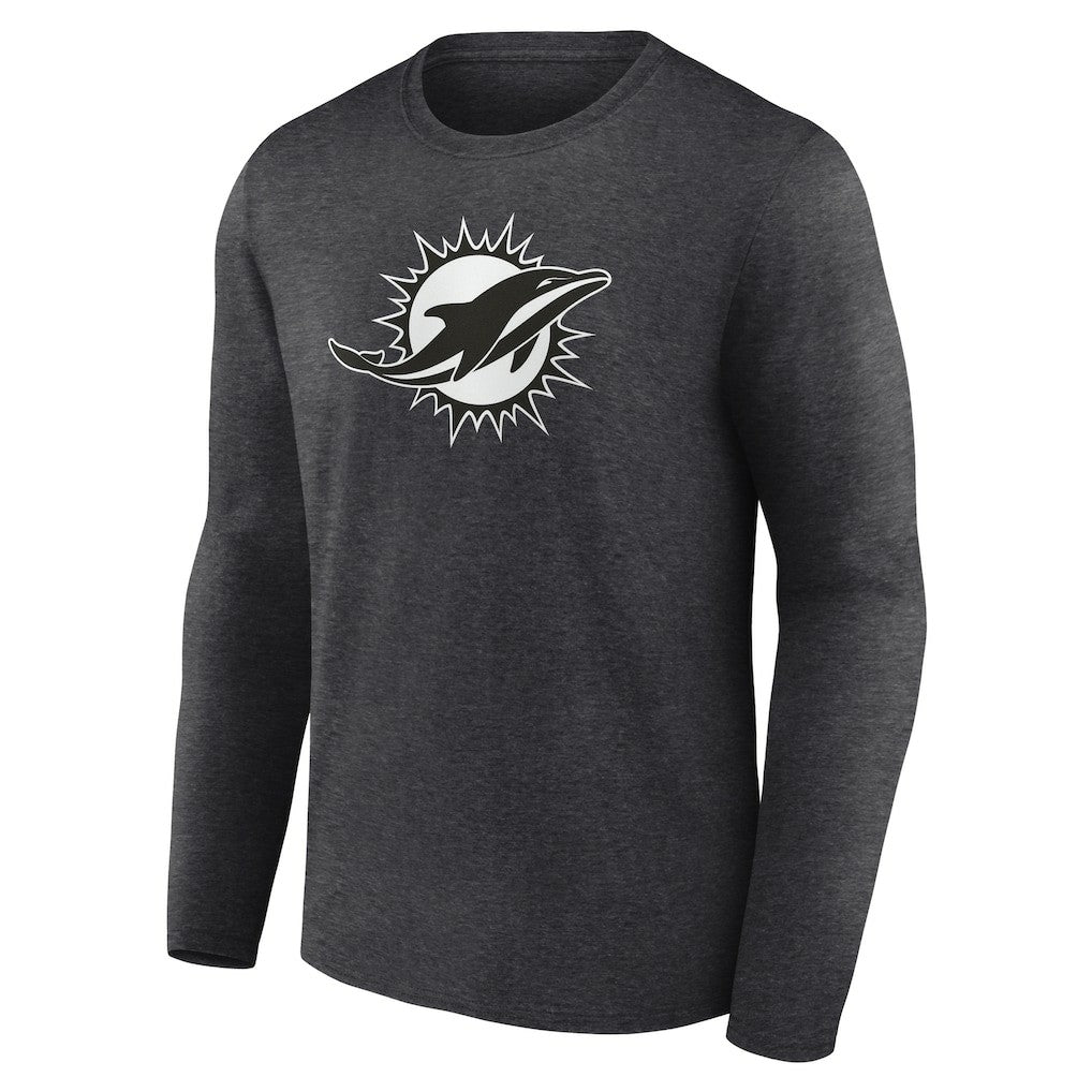 Personalized Name & Number Monochrome Long Sleeve T-Shirt - Miami Dolphins