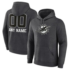 Personalized Name & Number Monochrome Pullover Hoodie - Miami Dolphins