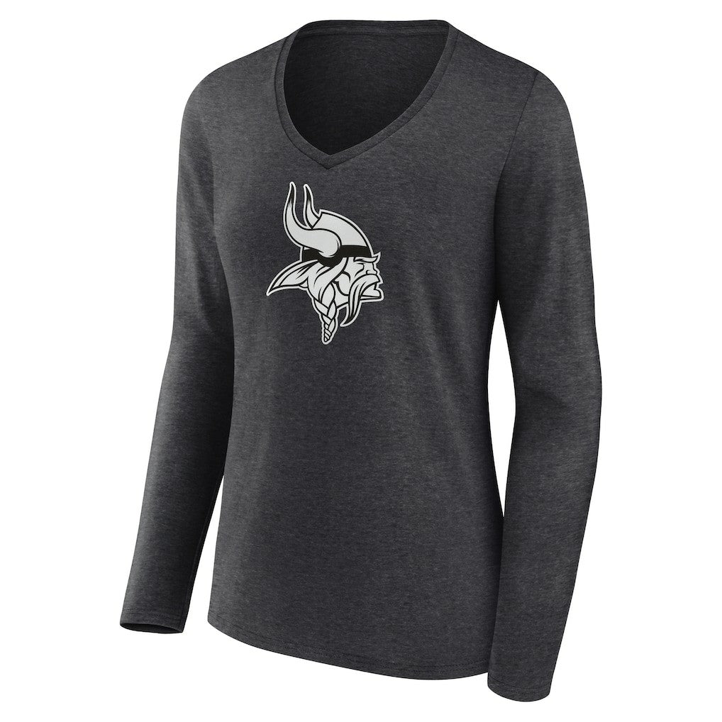 Women's Personalized Name & Number Monochrome V-neck T-Shirt - Minnesota Vikings