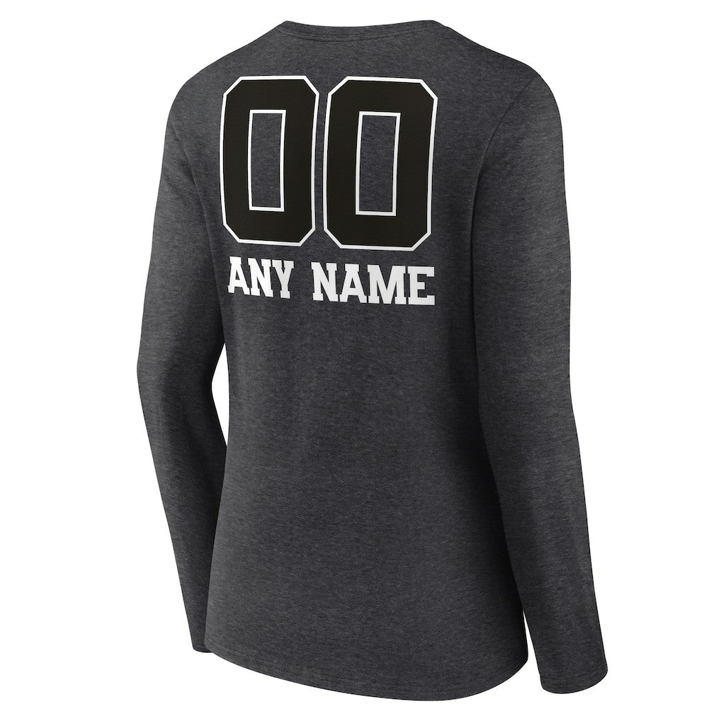 Women's Personalized Name & Number Monochrome V-neck T-Shirt - Minnesota Vikings
