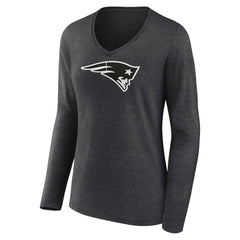 Women's Personalized Name & Number Monochrome V-neck T-Shirt - New England Patriots