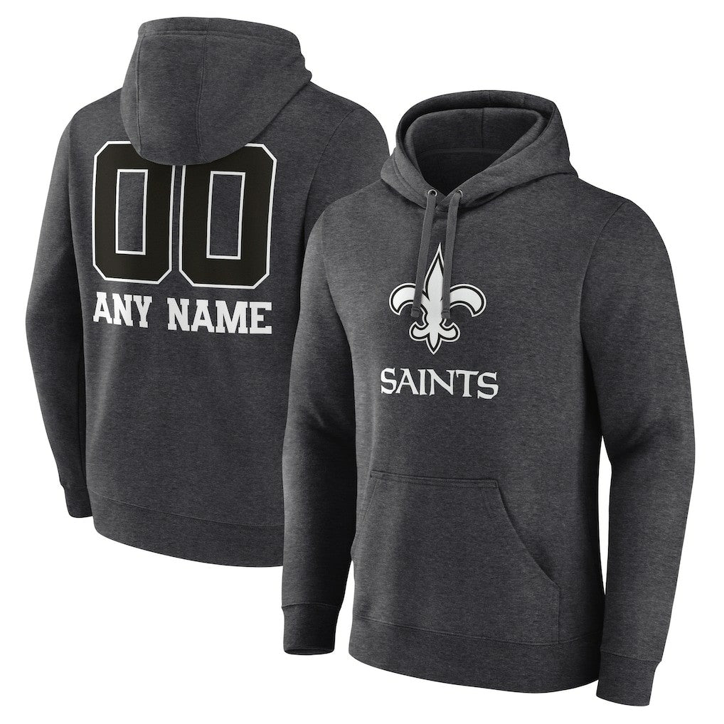 Personalized Name & Number Monochrome Pullover Hoodie - New Orleans Saints