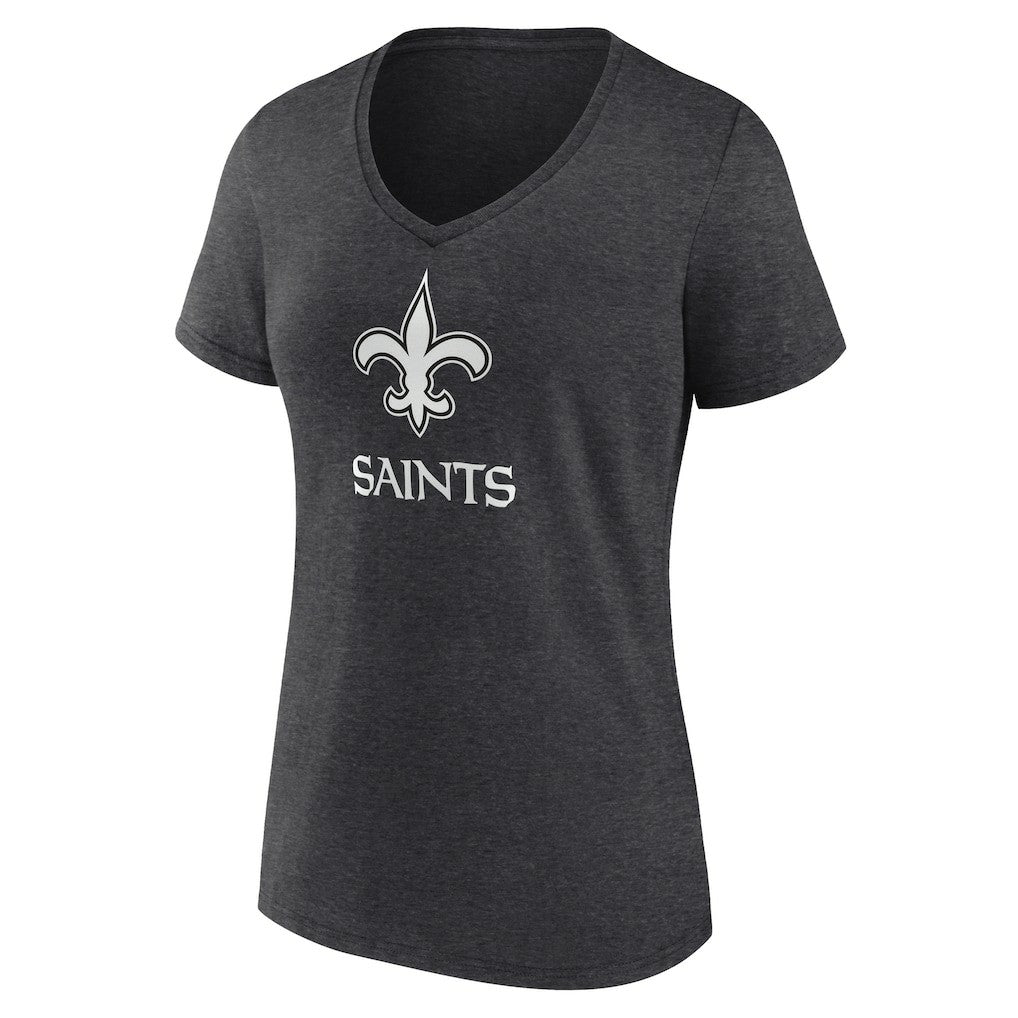 Women's Personalized Name & Number Monochrome V-Neck Long Sleeve T-Shirt - New Orleans Saints