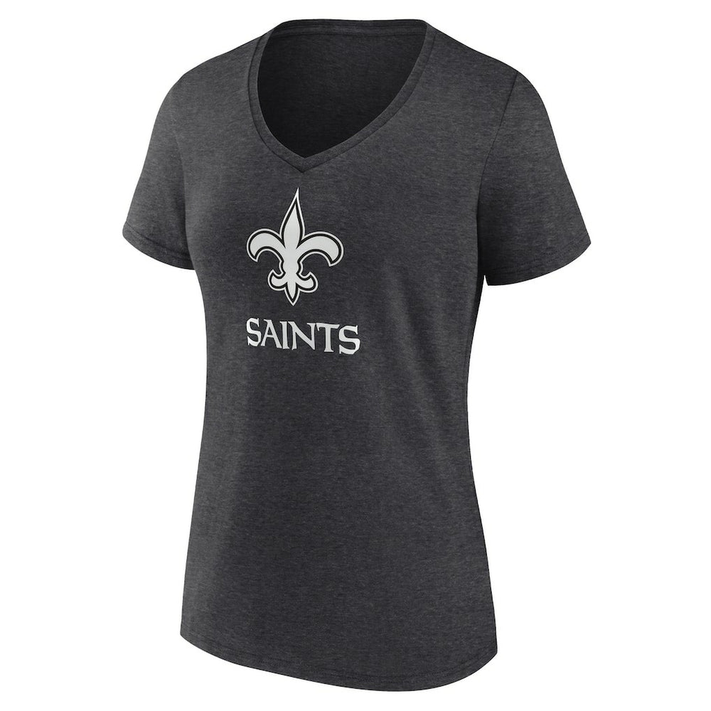 Women's Personalized Name & Number Monochrome V-Neck Long Sleeve T-Shirt - New Orleans Saints
