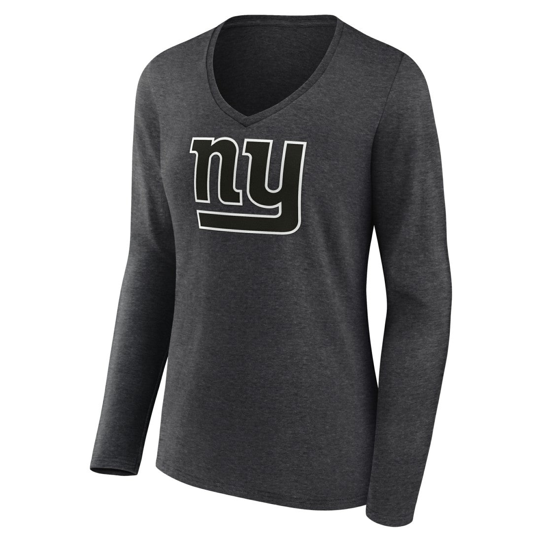 Women's Personalized Name & Number Monochrome V-neck T-Shirt - New York Giants
