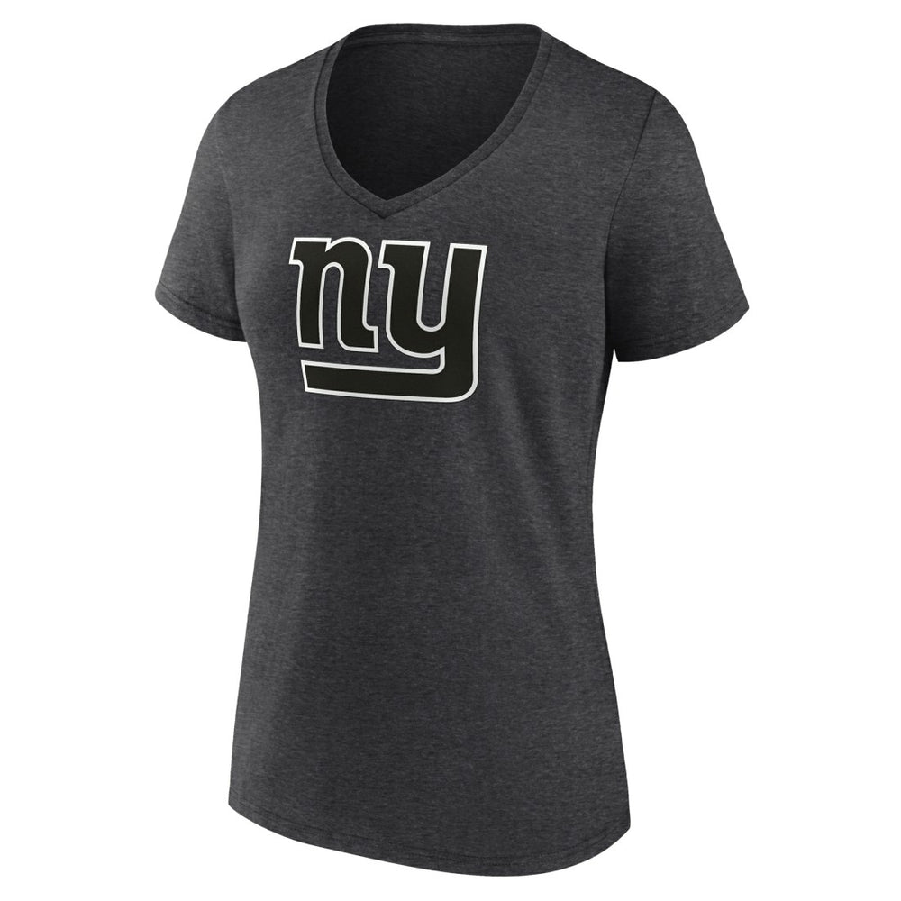 Women's Personalized Name & Number Monochrome V-Neck Long Sleeve T-Shirt - New York Giants