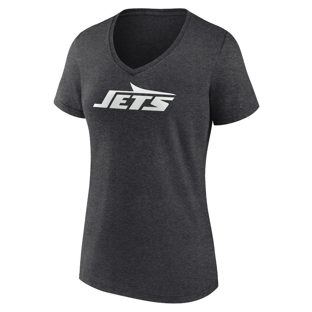 Women's Personalized Name & Number Monochrome V-Neck Long Sleeve T-Shirt - New York Jets