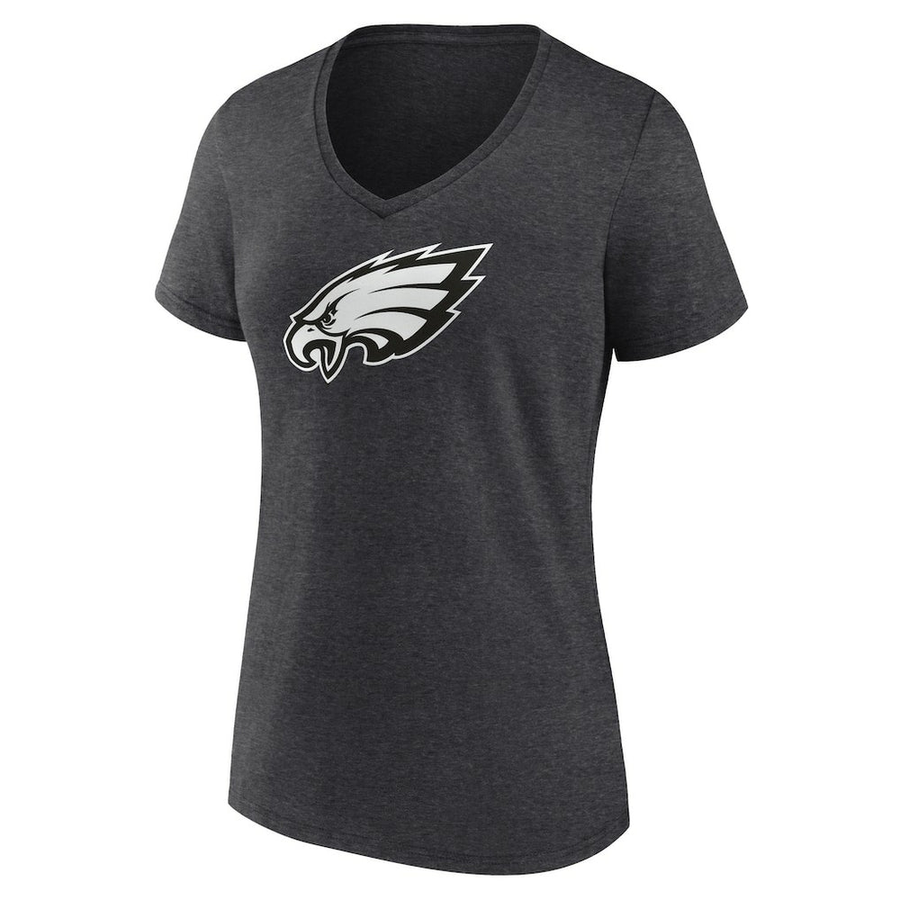 Women's Personalized Name & Number Monochrome V-Neck Long Sleeve T-Shirt - Philadelphia Eagles