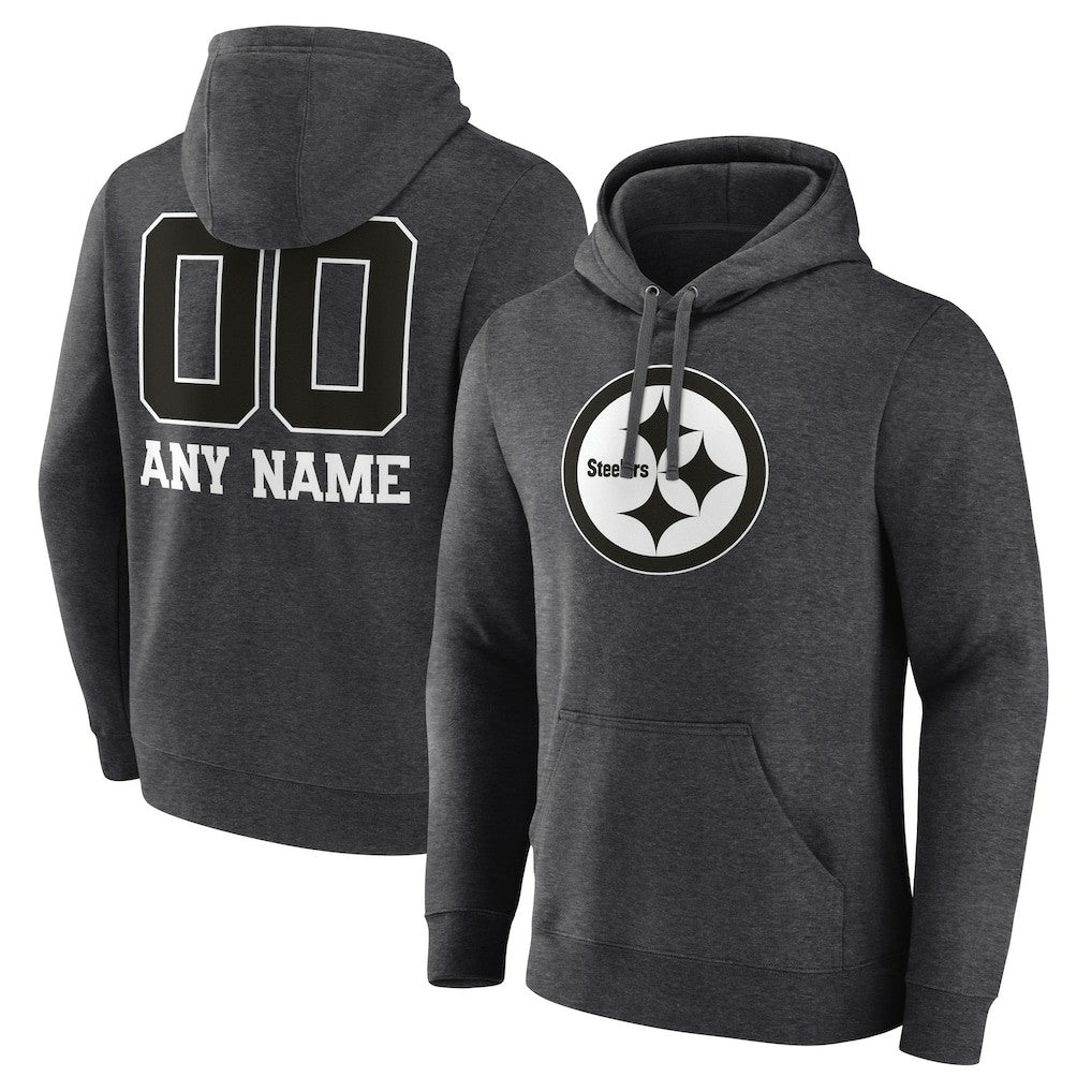 Personalized Name & Number Monochrome Pullover Hoodie - Pittsburgh Steelers