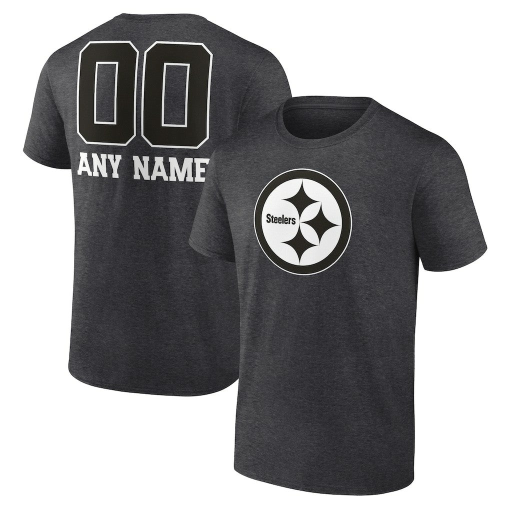 Personalized Name & Number Monochrome T-Shirt - Pittsburgh Steelers