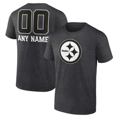 Personalized Name & Number Monochrome T-Shirt - Pittsburgh Steelers