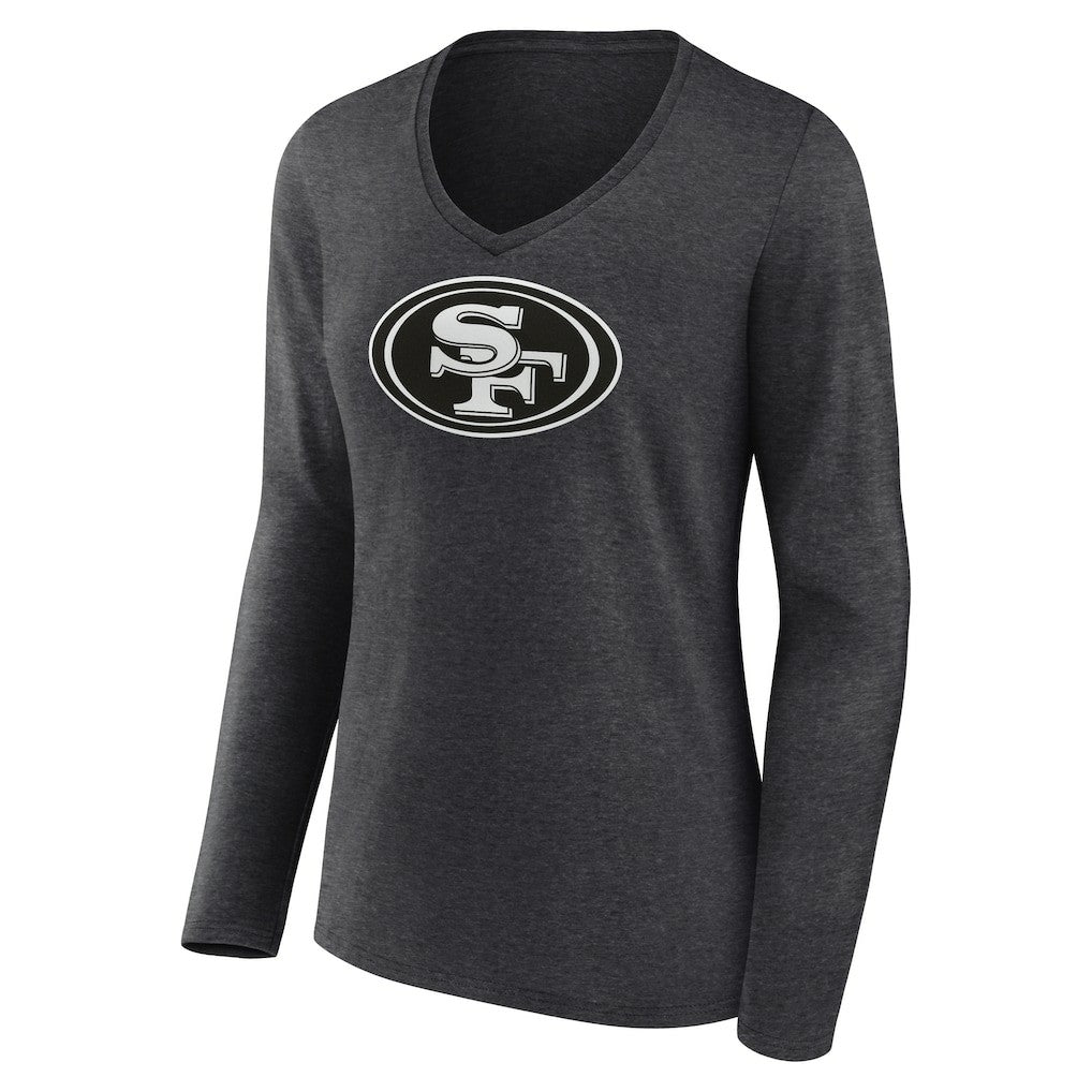 Women's Personalized Name & Number Monochrome V-neck T-Shirt - San Francisco 49ers