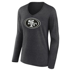 Women's Personalized Name & Number Monochrome V-neck T-Shirt - San Francisco 49ers