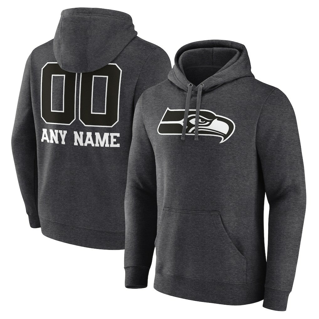 Personalized Name & Number Monochrome Pullover Hoodie - Seattle Seahawks