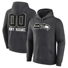 Personalized Name & Number Monochrome Pullover Hoodie - Seattle Seahawks