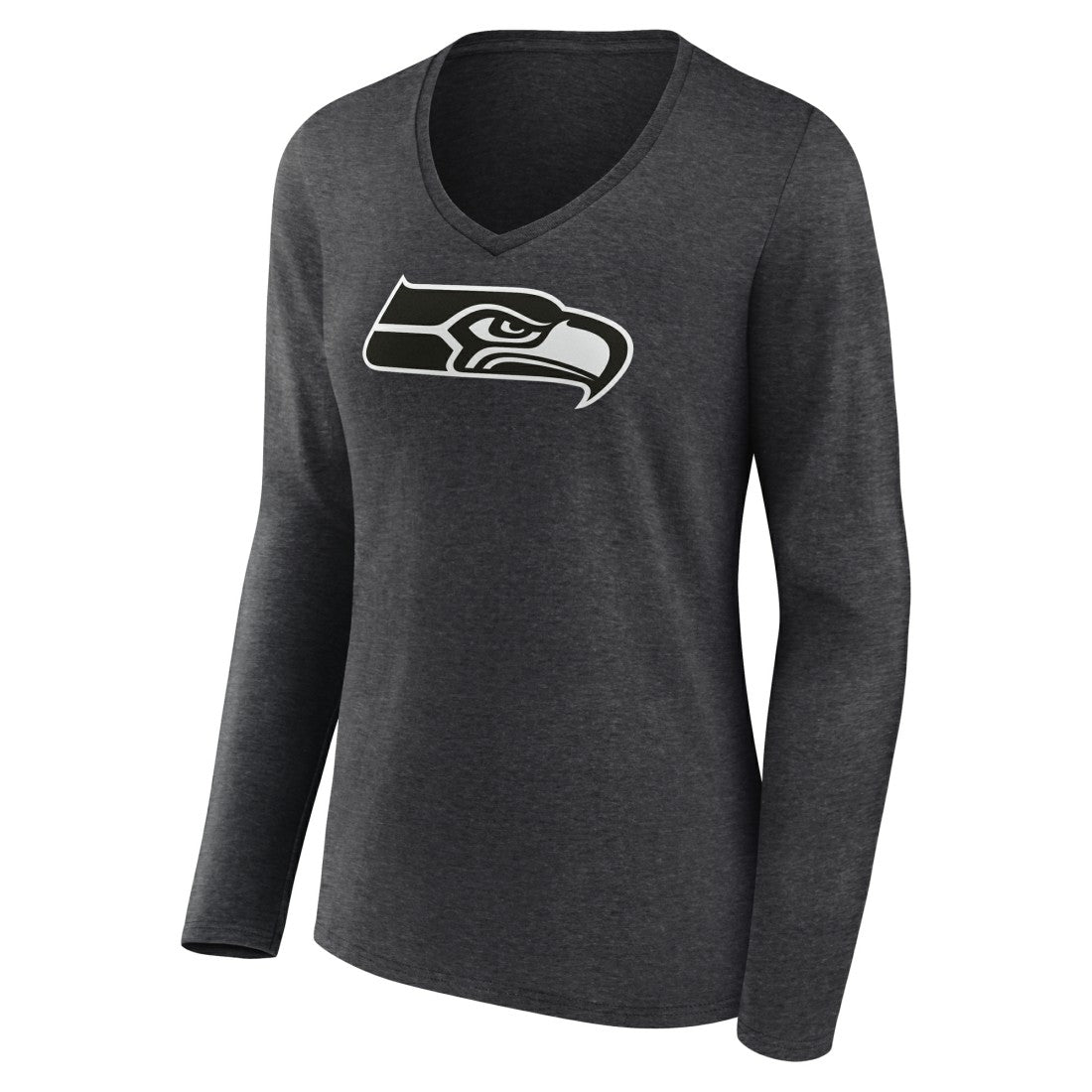 Women's Personalized Name & Number Monochrome V-neck T-Shirt - Seattle Seahawks