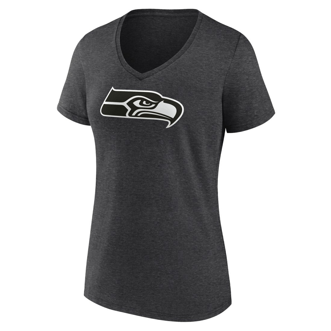 Women's Personalized Name & Number Monochrome V-Neck Long Sleeve T-Shirt - Seattle Seahawks