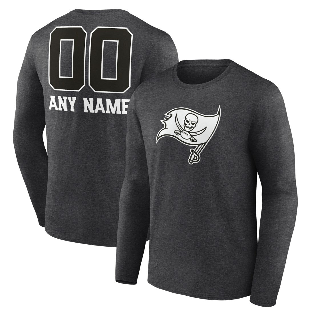Personalized Name & Number Monochrome Long Sleeve T-Shirt - Tampa Bay Buccaneers