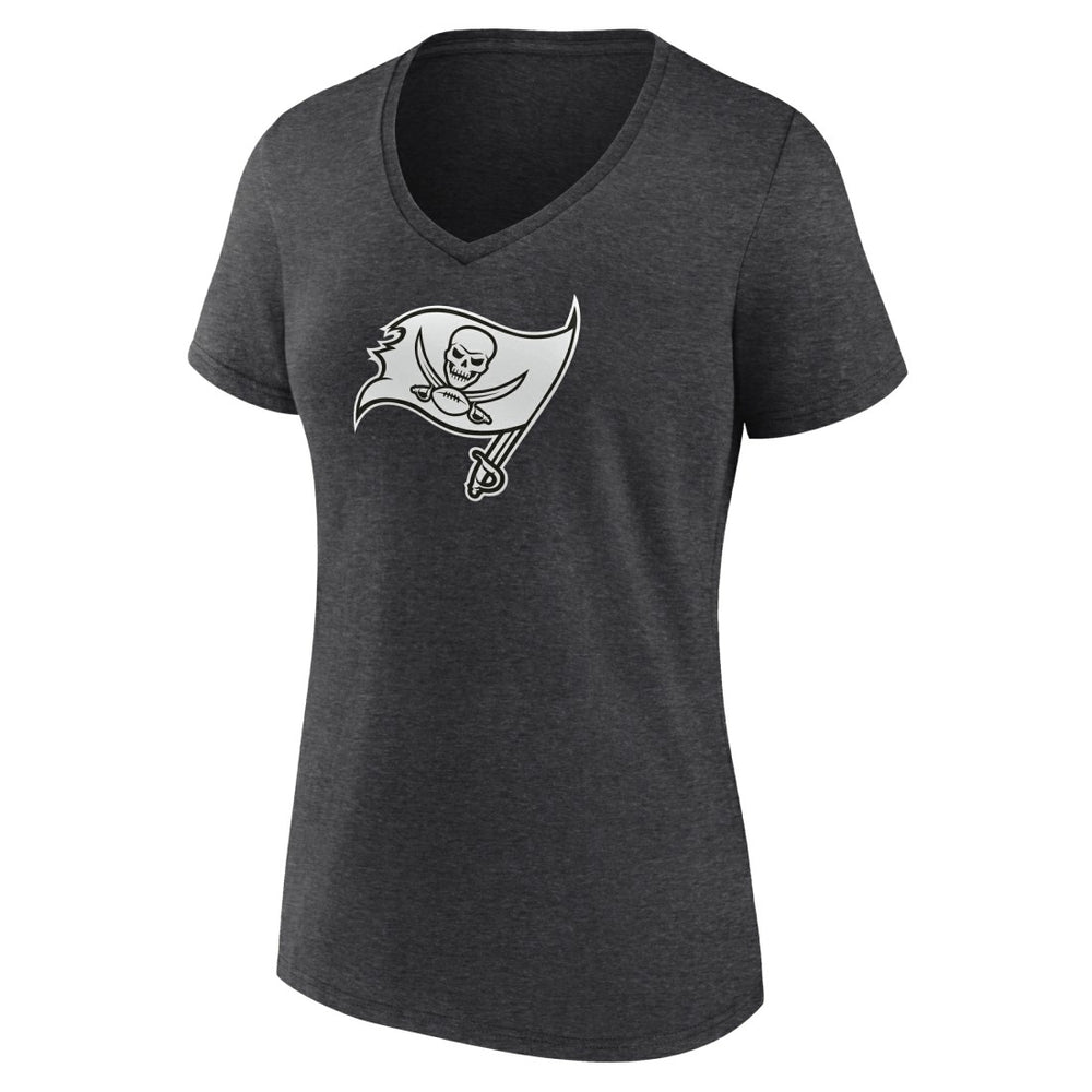 Women's Personalized Name & Number Monochrome V-Neck Long Sleeve T-Shirt - Tampa Bay Buccaneers