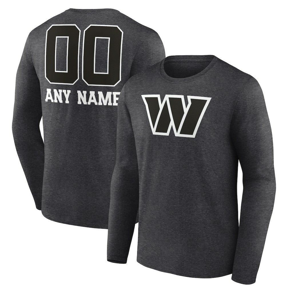 Personalized Name & Number Monochrome Long Sleeve T-Shirt - Washington Commanders