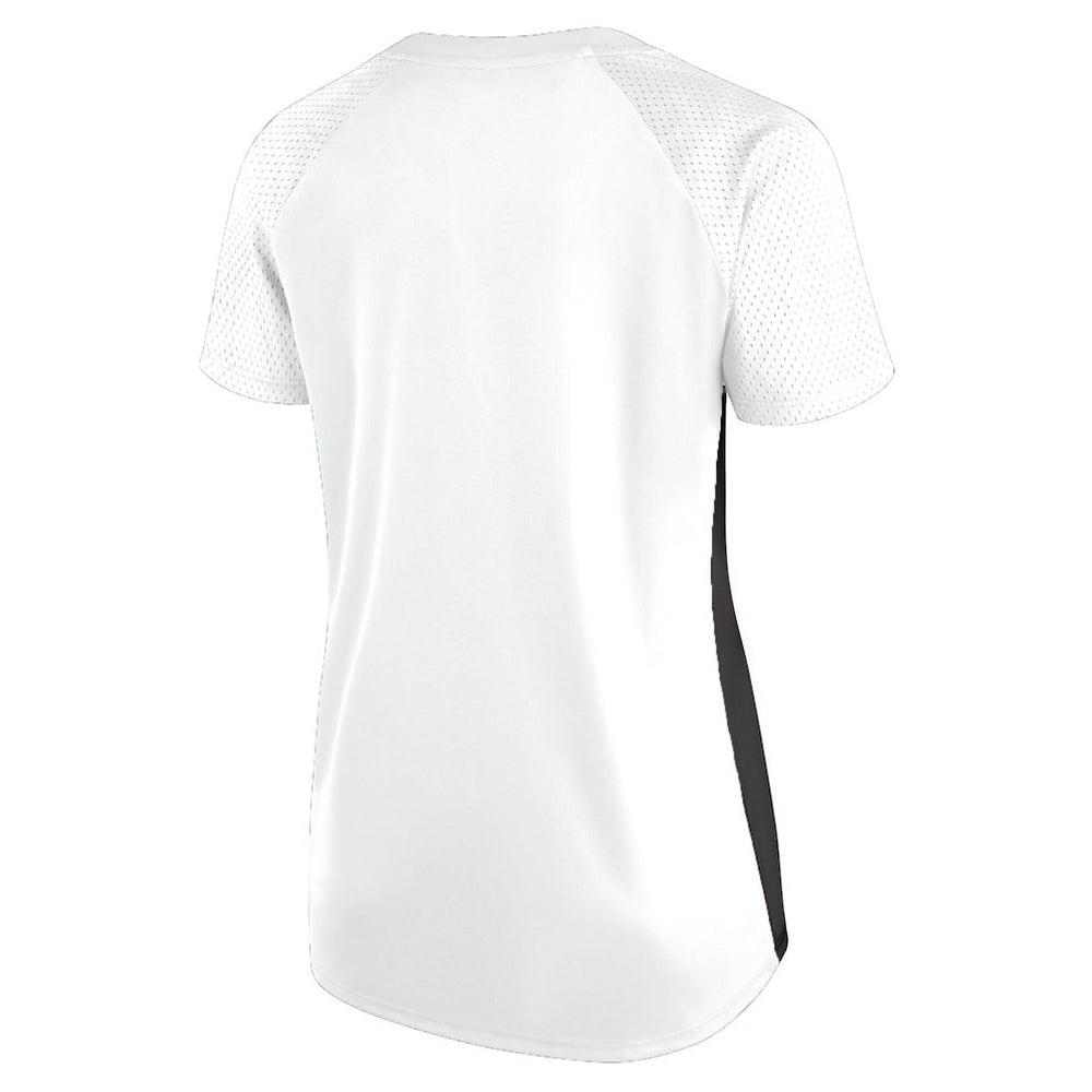 Women's Plus Size Glitter Lace-Up V- Neck T-Shirt - Las Vegas Raiders