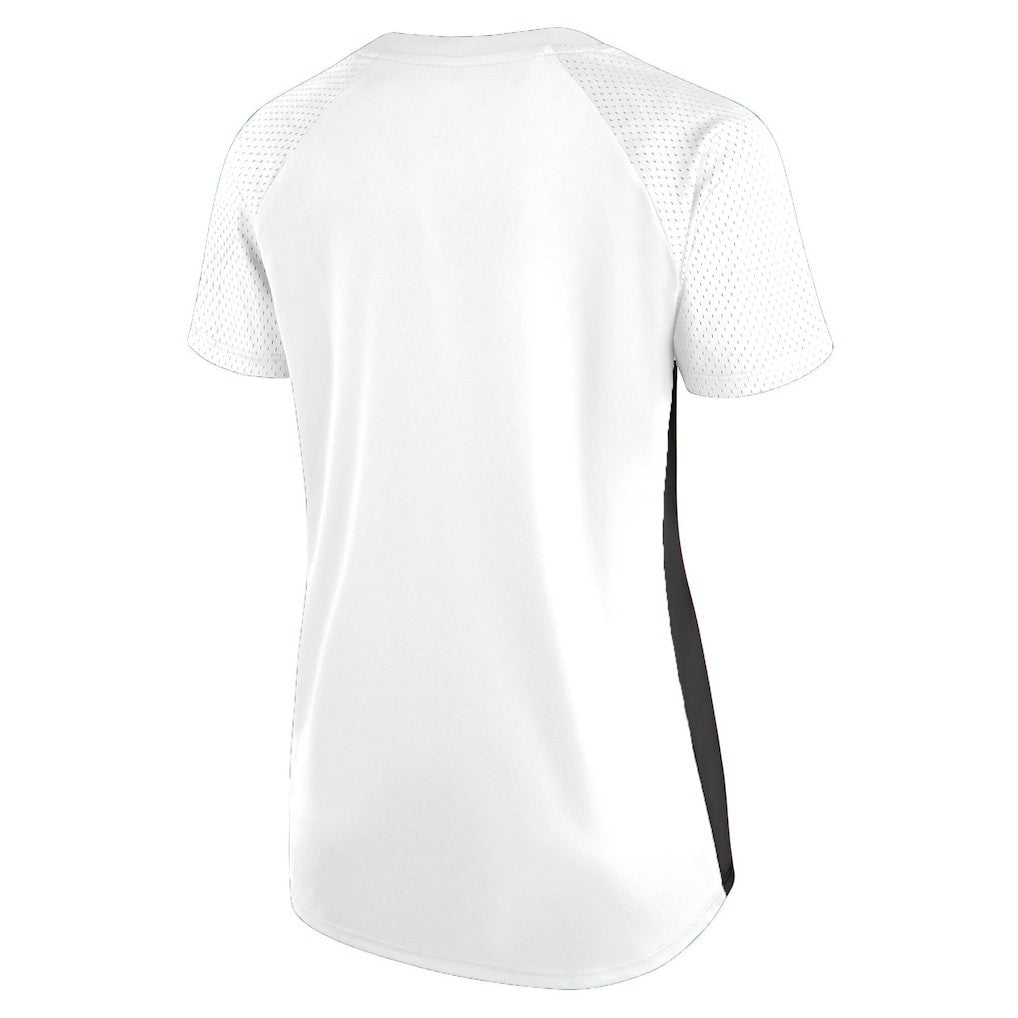 Women's Plus Size Glitter Lace-Up V- Neck T-Shirt - New Orleans Saints