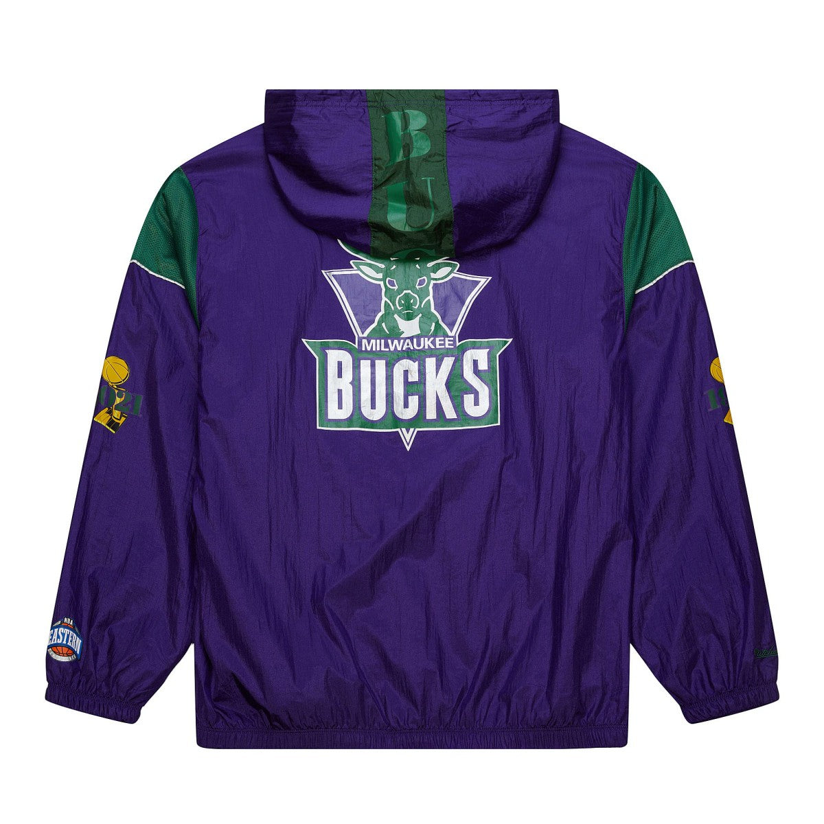 NBA Milwaukee Bucks Unisex Hardwood Classics Team OG 3.0 Anorak Half-Zip Windbreaker Jacket