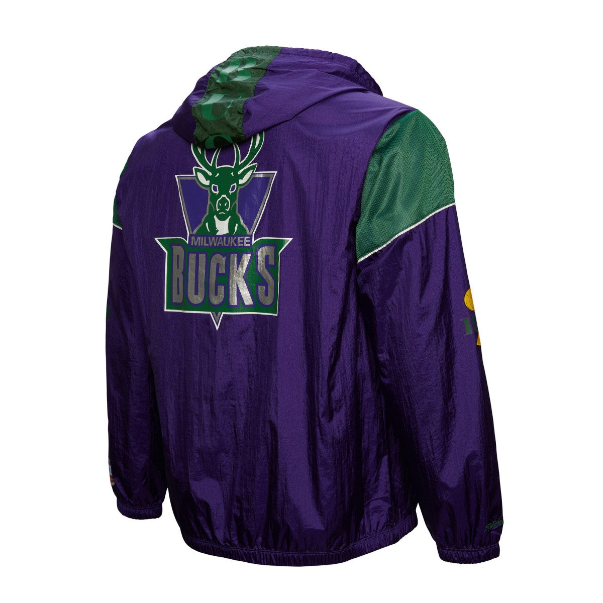 NBA Milwaukee Bucks Unisex Hardwood Classics Team OG 3.0 Anorak Half-Zip Windbreaker Jacket