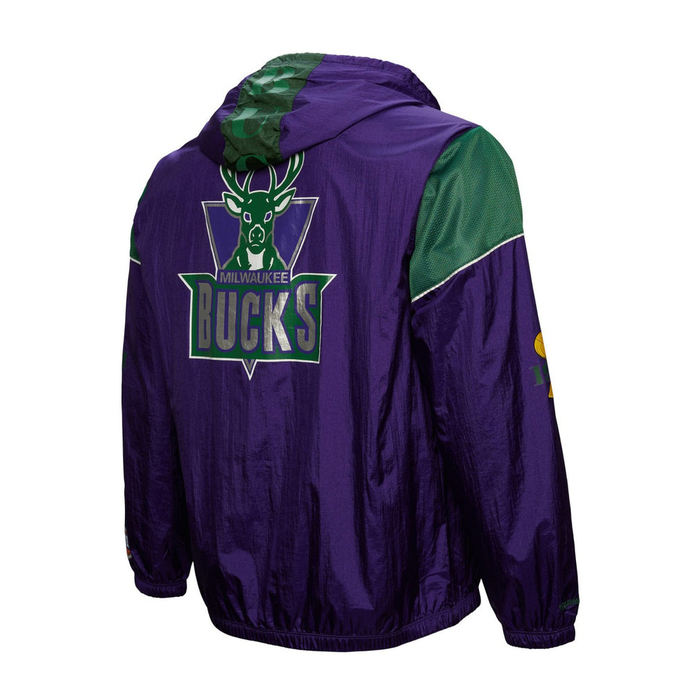 NBA Milwaukee Bucks Unisex Hardwood Classics Team OG 3.0 Anorak Half-Zip Windbreaker Jacket