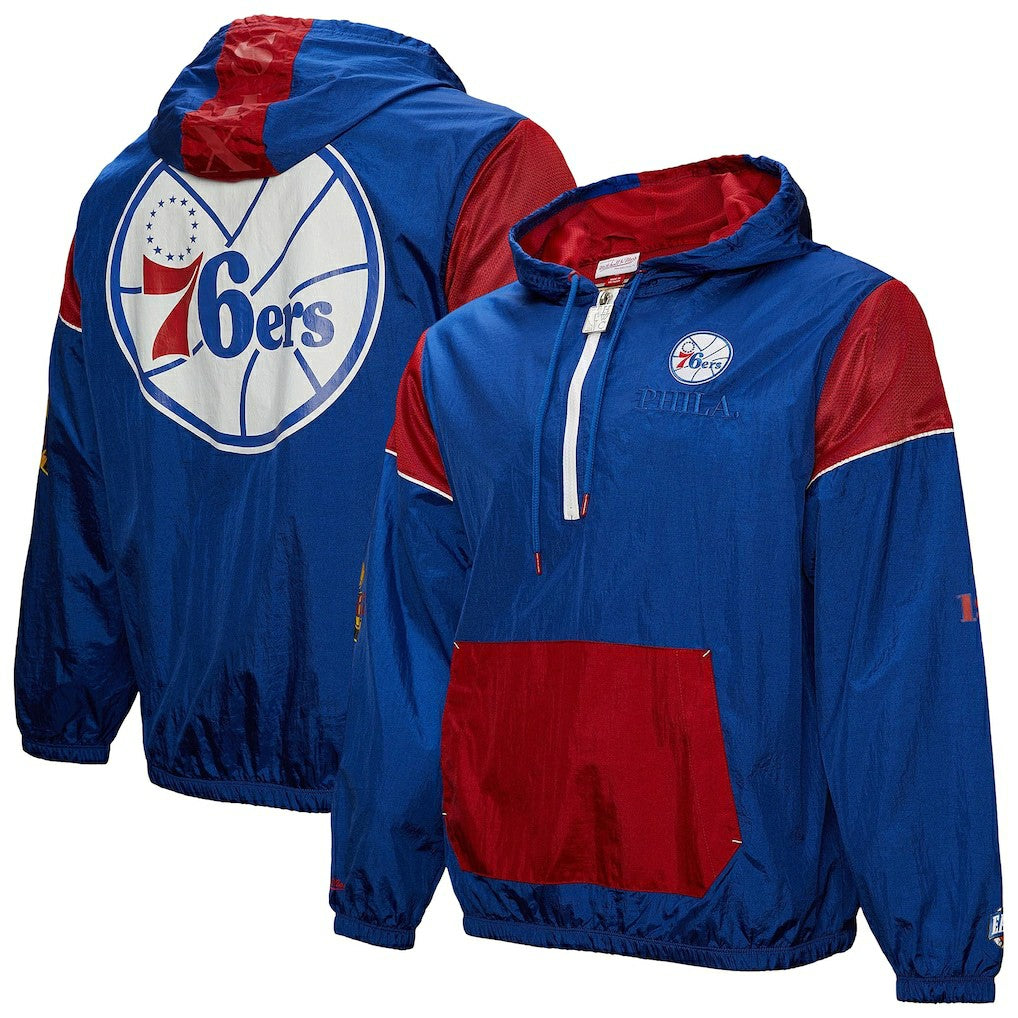 NBA Philadelphia 76ers Unisex Hardwood Classics Team OG 3.0 Anorak Half-Zip Windbreaker Jacket
