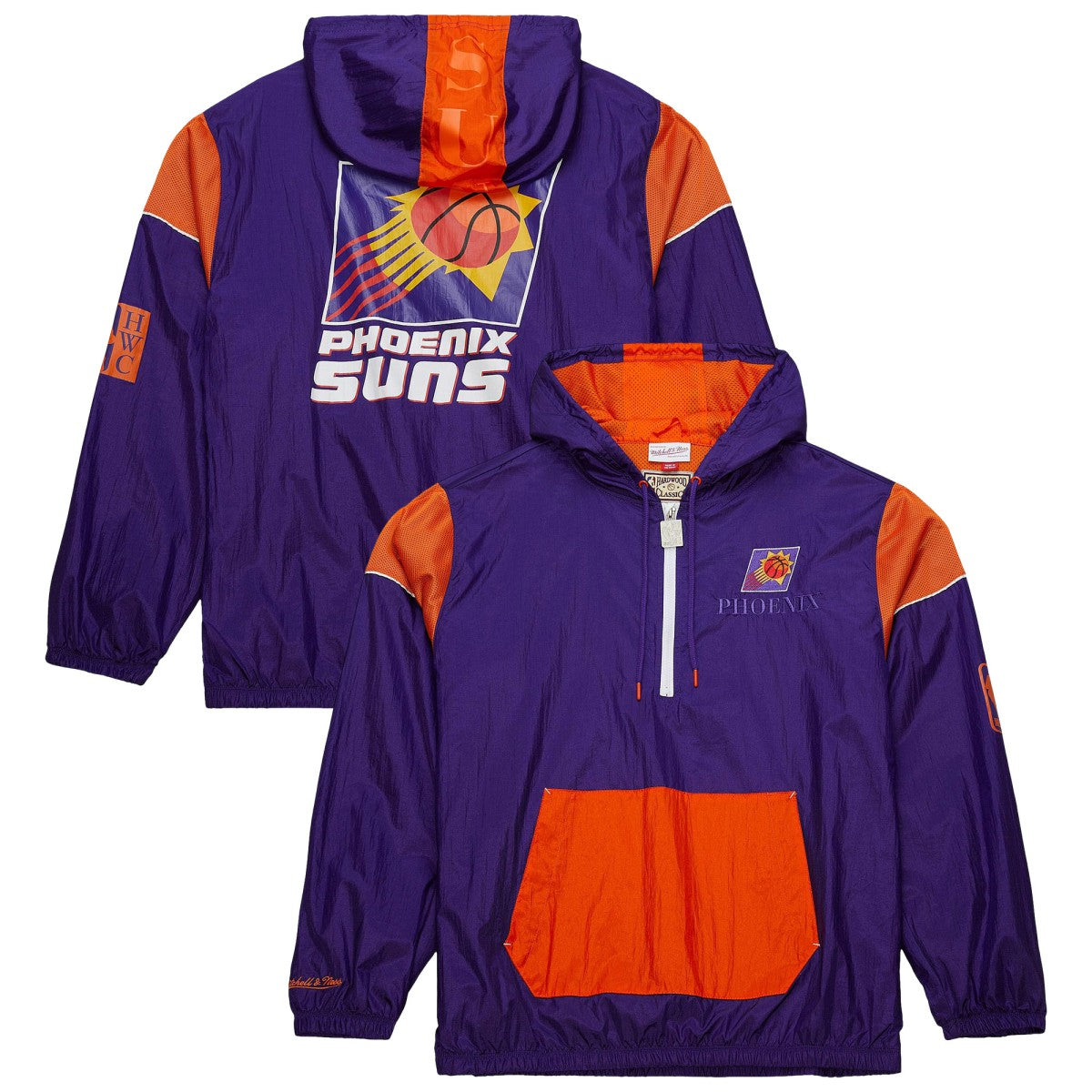 NBA Phoenix Suns Unisex Hardwood Classics Team OG 3.0 Anorak Half-Zip Windbreaker Jacket